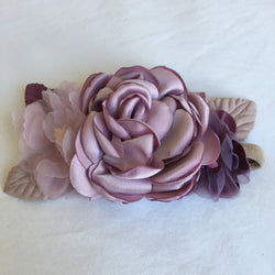 Sweet Floral Headband With Multiple Shades Of Purple Blooms