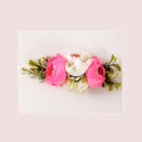 Gorgeous Pink And White Pomponella Roses Headband