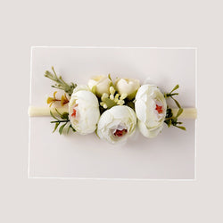 Gorgeous White Pomponella Roses Headband