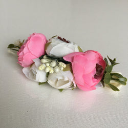 Gorgeous Pink And White Pomponella Roses Headband