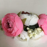 Gorgeous Pink And White Pomponella Roses Headband